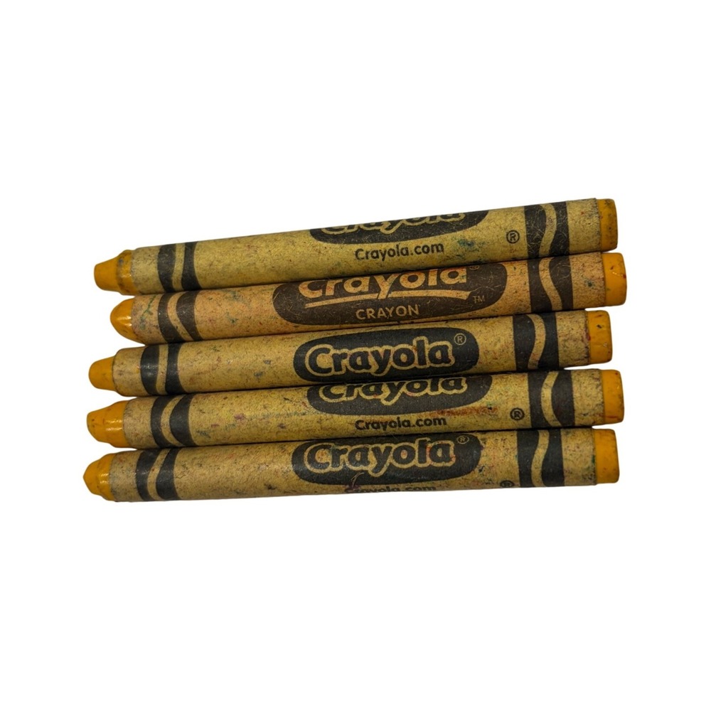 Vintage Crayola Dandelion Yellow Crayons Set of 5 Retired Color Collectible